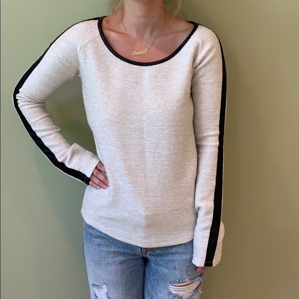Scotch and Soda Leather Trimmed Sweater